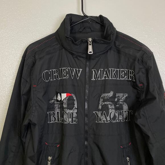 Geographical Norway Jacket Mens Size Medium Black Yacht Club Crew Maker Patches - Picture 3 of 13